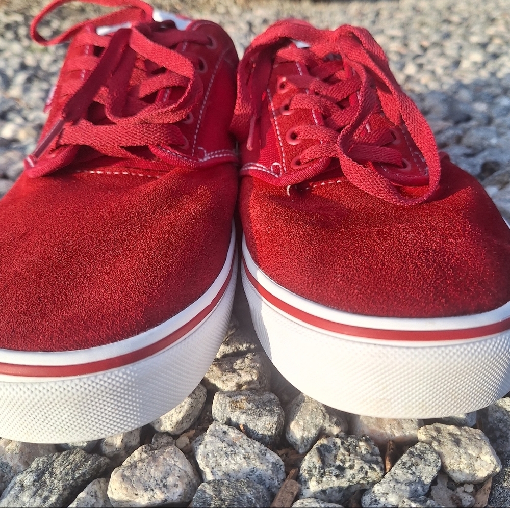 Vans Atwood Red Chili Pepper Sneakers Checkerboard Liner 11.5 - Picture 7 of 13